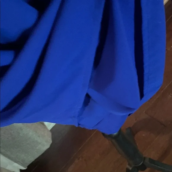 Blue V-Neck Long Sleeve Women's Dress - Picture 3 of 8